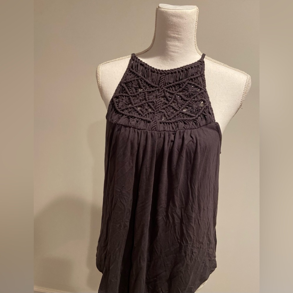 Gray embroidered top